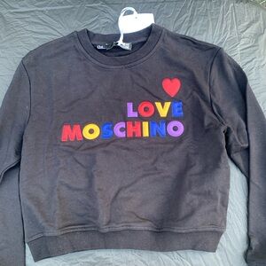 Love Moschino Black Sweatshirt with Vibrant Logo
